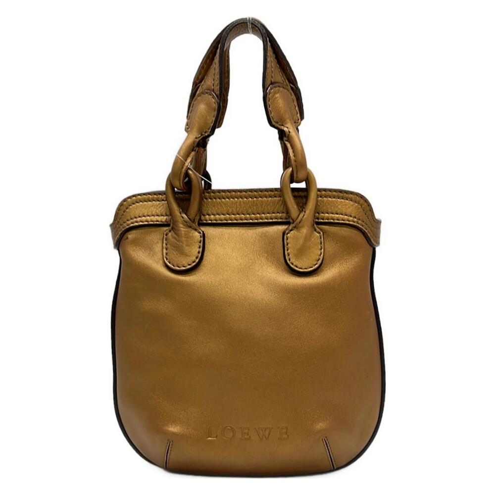 Loewe Fiesta Gold Leather Handbag #345366L65B